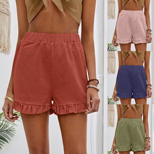 Shorts pour femmes avec ourlet froncé à enfiler Chic und Stil