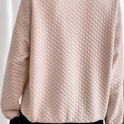 Pull-over matelassé oversize pour femmes avec col classique et détails pratiques de boutons Chic und Stil