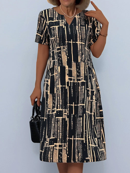 Robe maxi femme avec motif graphique moderne et coupe fluide Chic und Stil