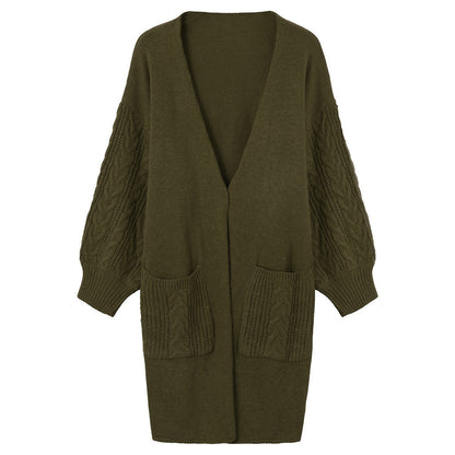 Cardigan long pour femme en tricot avec motif en relief et poches pratiques Chic und Stil