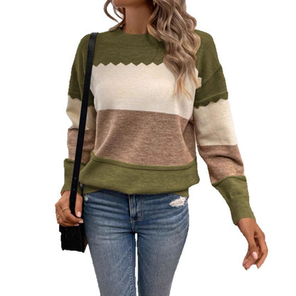 Pull femme confortable avec un design moderne à rayures bloquées Chic und Stil