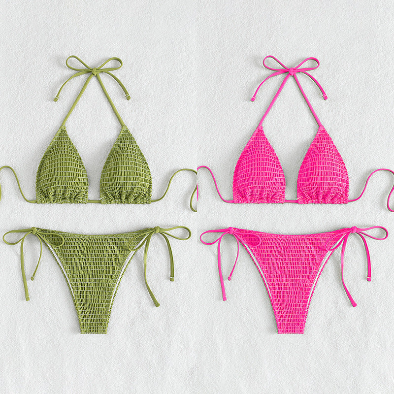 Chic und Stil Gathered Triangle Bikini Set for Women
