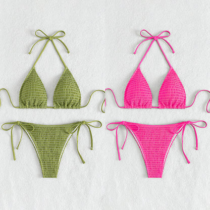 Chic und Stil Gathered Triangle Bikini Set for Women