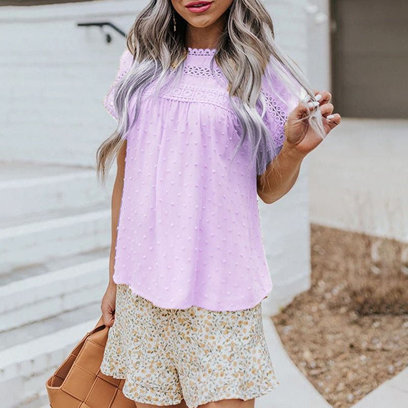 Blouse courte élégante pour femmes avec des accents en dentelle Chic und Stil