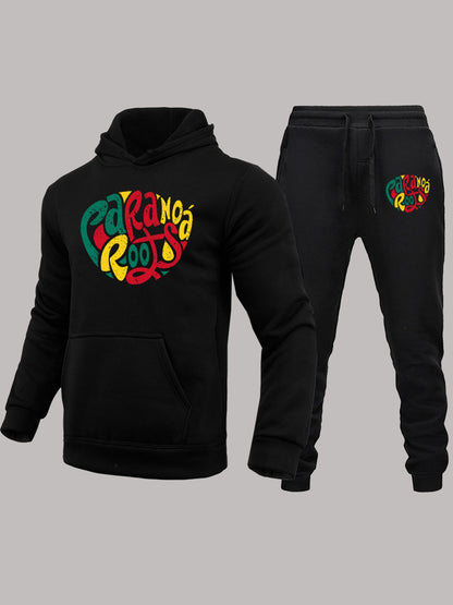 Chic and Style graphic design hoodie and jogger pants casual set for women