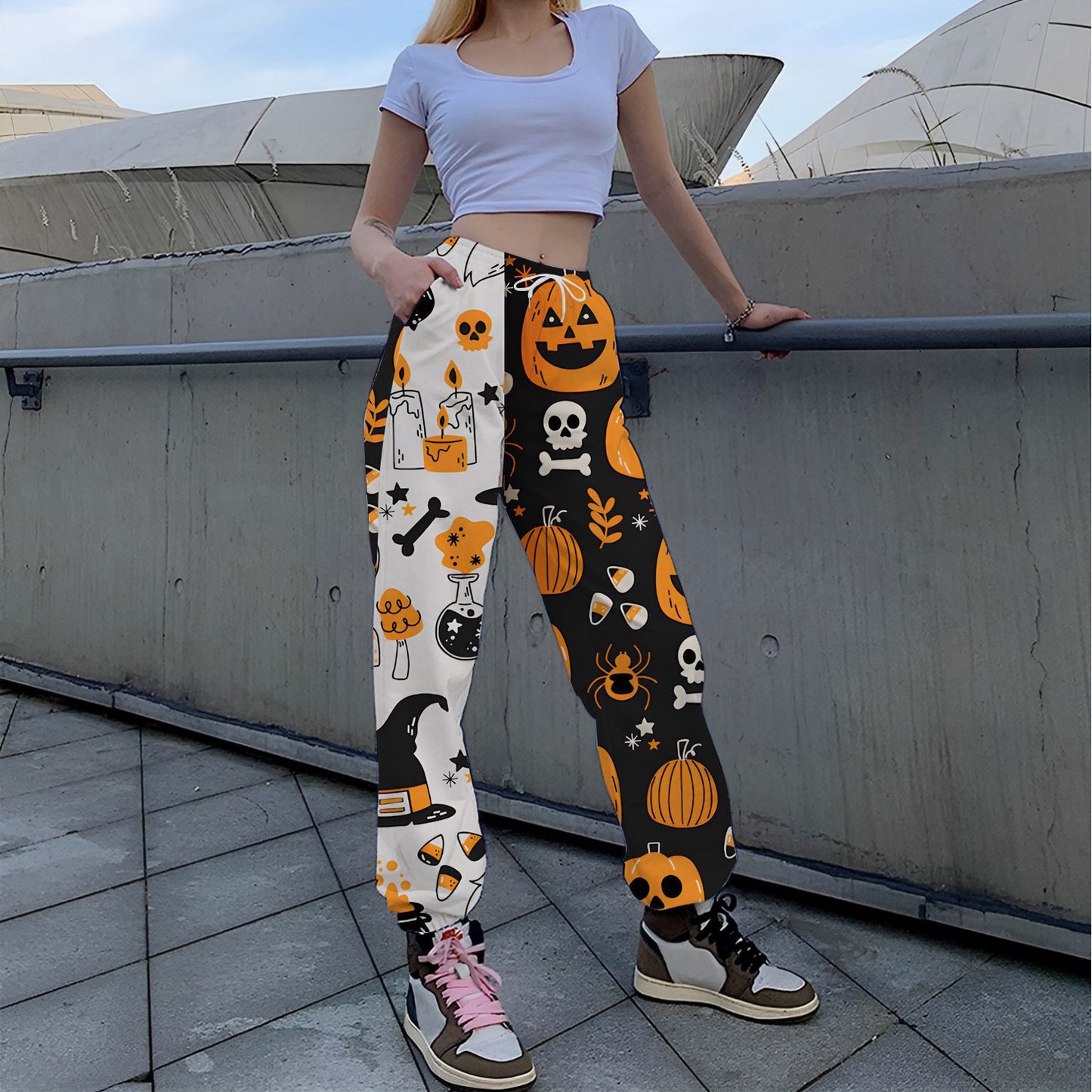 Women Casual Printed Pants with Autumn Pattern Chic and Style