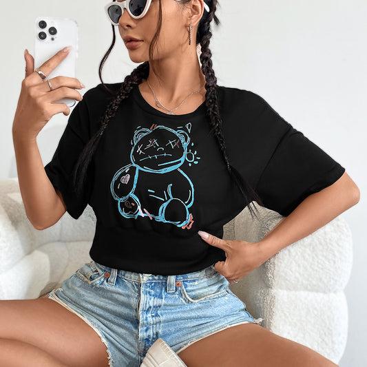 T-shirt oversized pour femmes avec design graphique en coton Chic und Stil