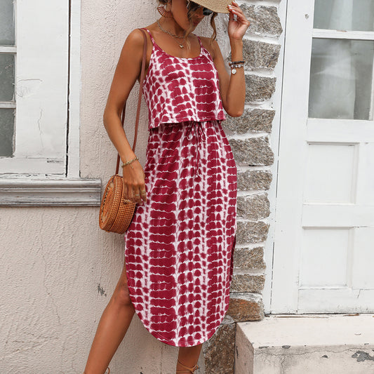 Robe midi femme avec coupe fluide et bretelles ajustables Chic und Stil