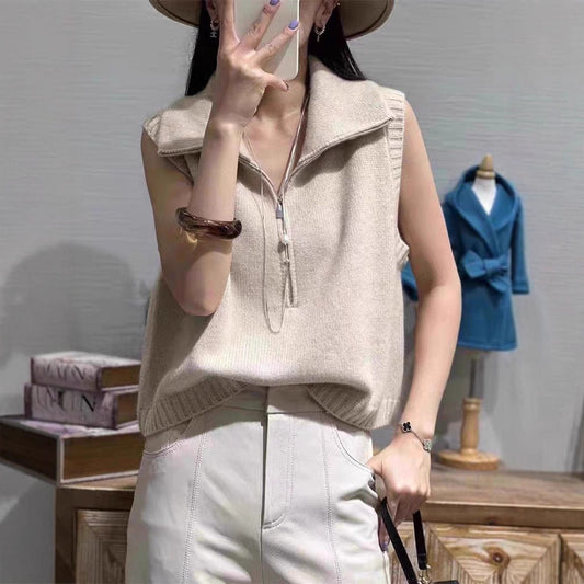 Pull en knit pour femmes avec col montant et fermeture éclair Chic und Stil