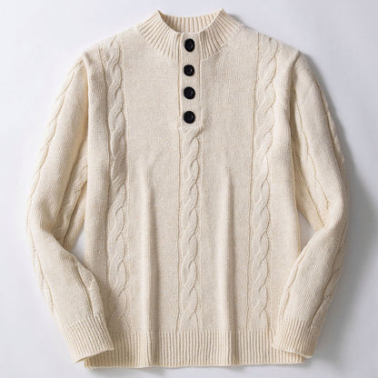 Pull-over en tricot pour hommes avec un motif de tressage moderne et un col montant pratique Chic und Stil