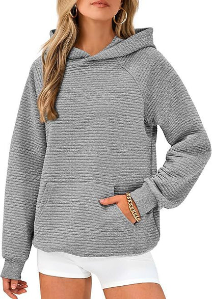Pull à capuche décontracté pour femmes en coton structuré Chic und Stil