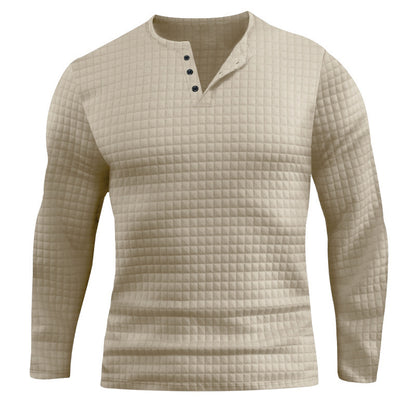 Chemise à structure à manches longues pour hommes avec patte de boutonnage Chic und Stil
