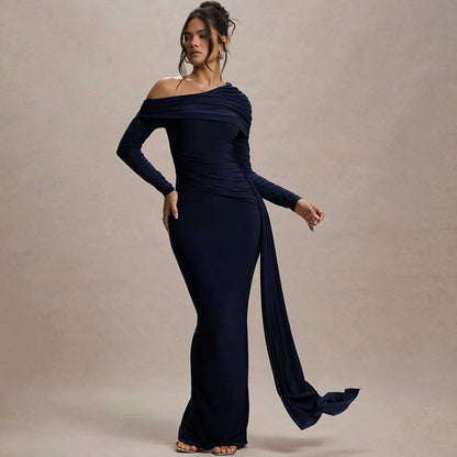Dames Robe de soirée élégante décolletée avec des détails de drapés raffinés Chic und Stil
