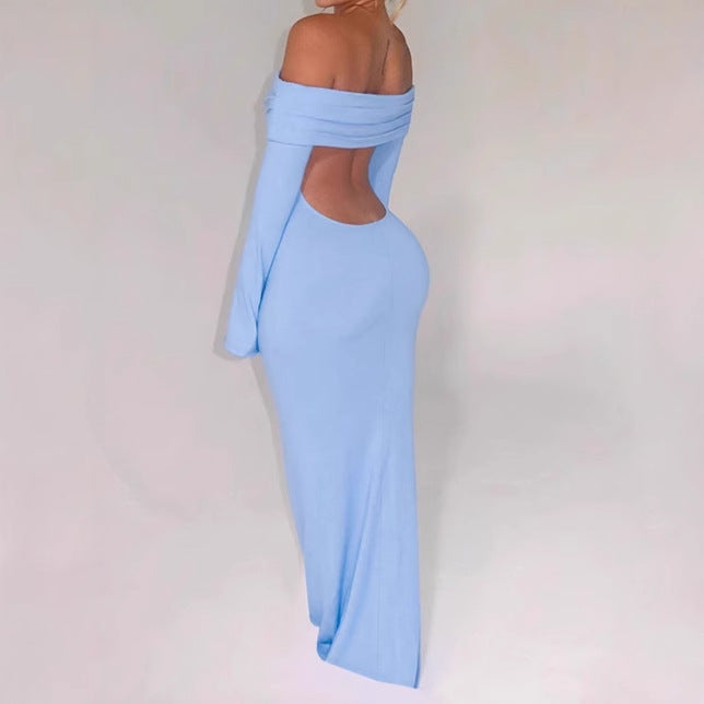 Robe maxi off-shoulder pour femmes avec des détails découpés créatifs et un design cintré Chic und Stil