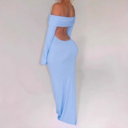 Robe maxi off-shoulder pour femmes avec des détails découpés créatifs et un design cintré Chic und Stil