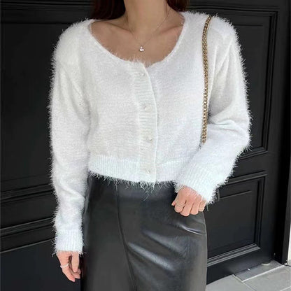 Cardigan court douillet pour femmes en matériau léger Chic und Stil