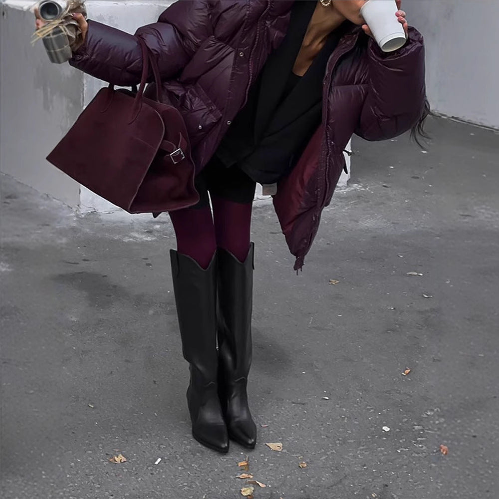 Dames Doudoune Oversized avec design matelassé visible et col montant Chic und Stil