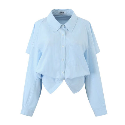 Dames chemise stylée, courte, avec un motif rayé de bon goût et des tailles modernes Chic und Stil