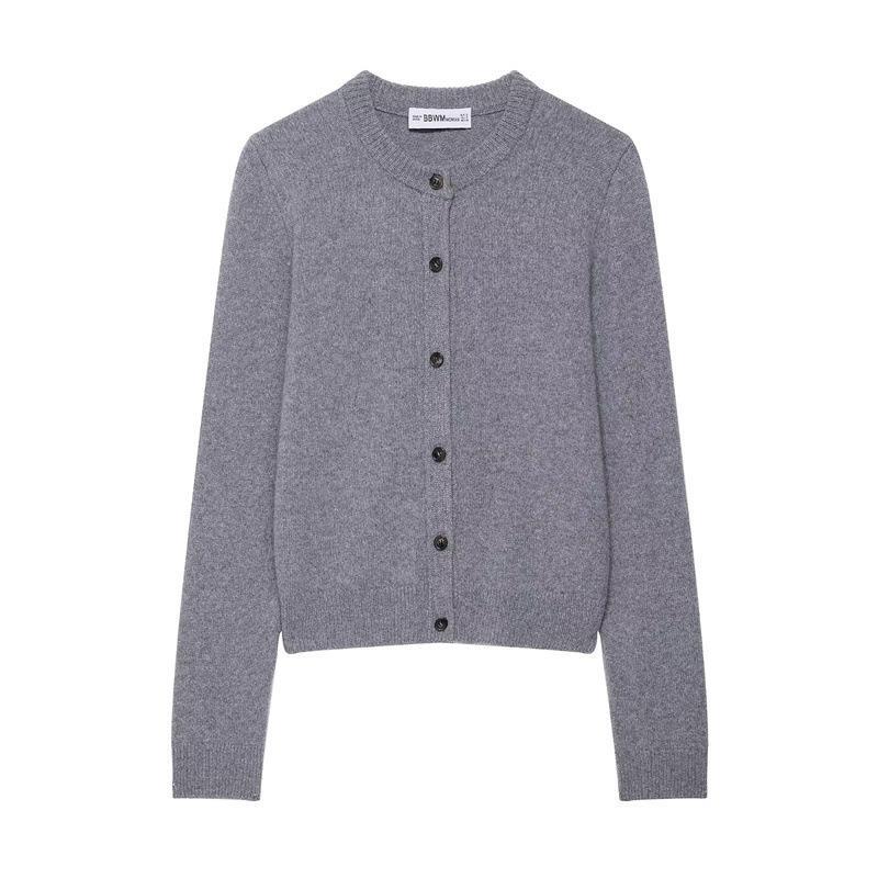 Women cardigan with full button placket and fine texture Chic and Style
