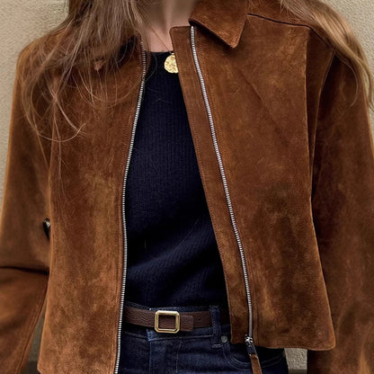 Elegant women's suede jacket Chic and Style