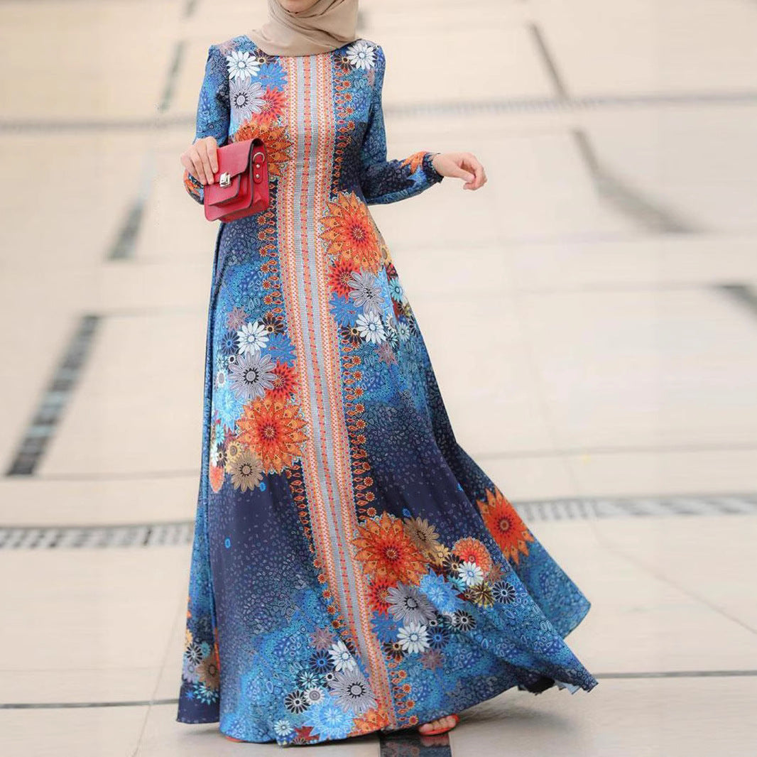 Robe maxi femme avec accents floraux et coupe élégante et fluide Chic und Stil
