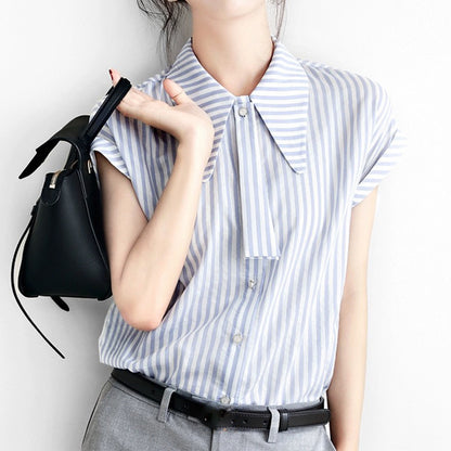Chemisier rayé à boutons pour femmes avec détail à nouer Chic und Stil