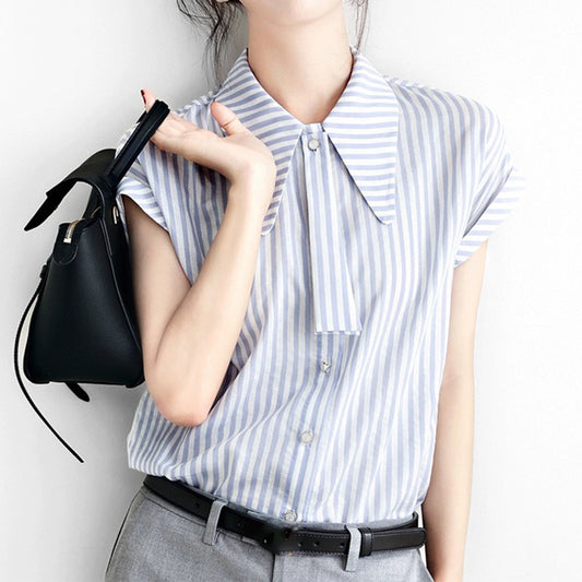 Chemisier rayé à boutons pour femmes avec détail à nouer Chic und Stil