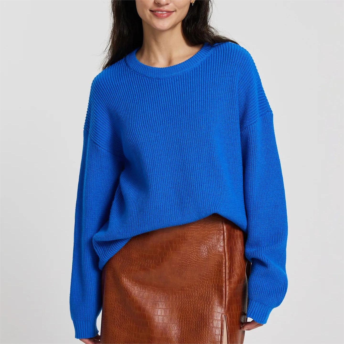 Pull en tricot décontracté pour femmes avec une coupe ample et une structure côtelée Chic und Stil