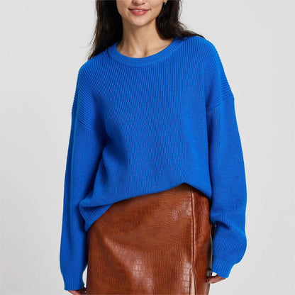 Pull en tricot décontracté pour femmes avec une coupe ample et une structure côtelée Chic und Stil