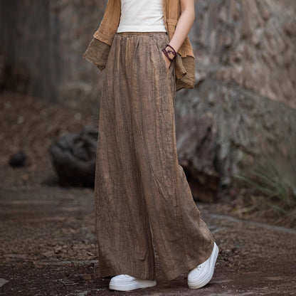 Loose linen pants for ladies with an elegant texture Chic und Stil