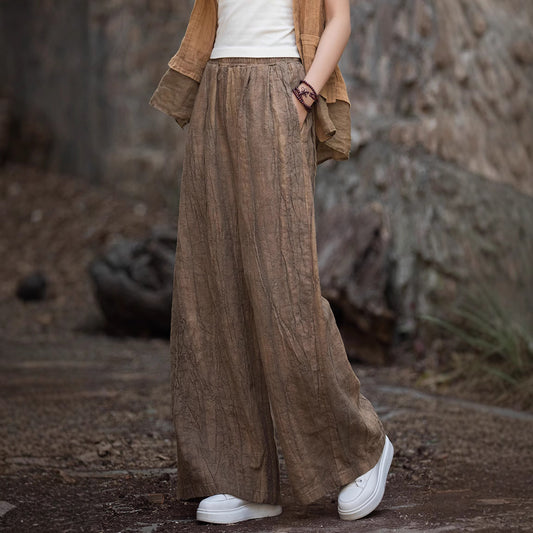 Loose linen pants for ladies with an elegant texture Chic und Stil