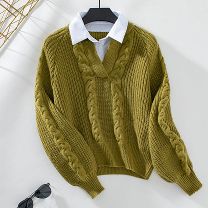 Pull en tricot pour femmes avec design torsadé et col moderne Chic und Stil