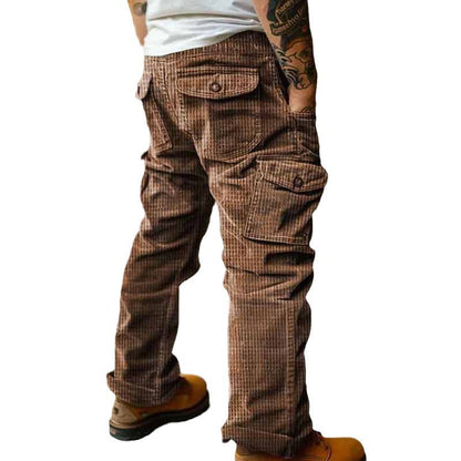 Men's cargo pants with pockets and ribbed texture Chic und Stil