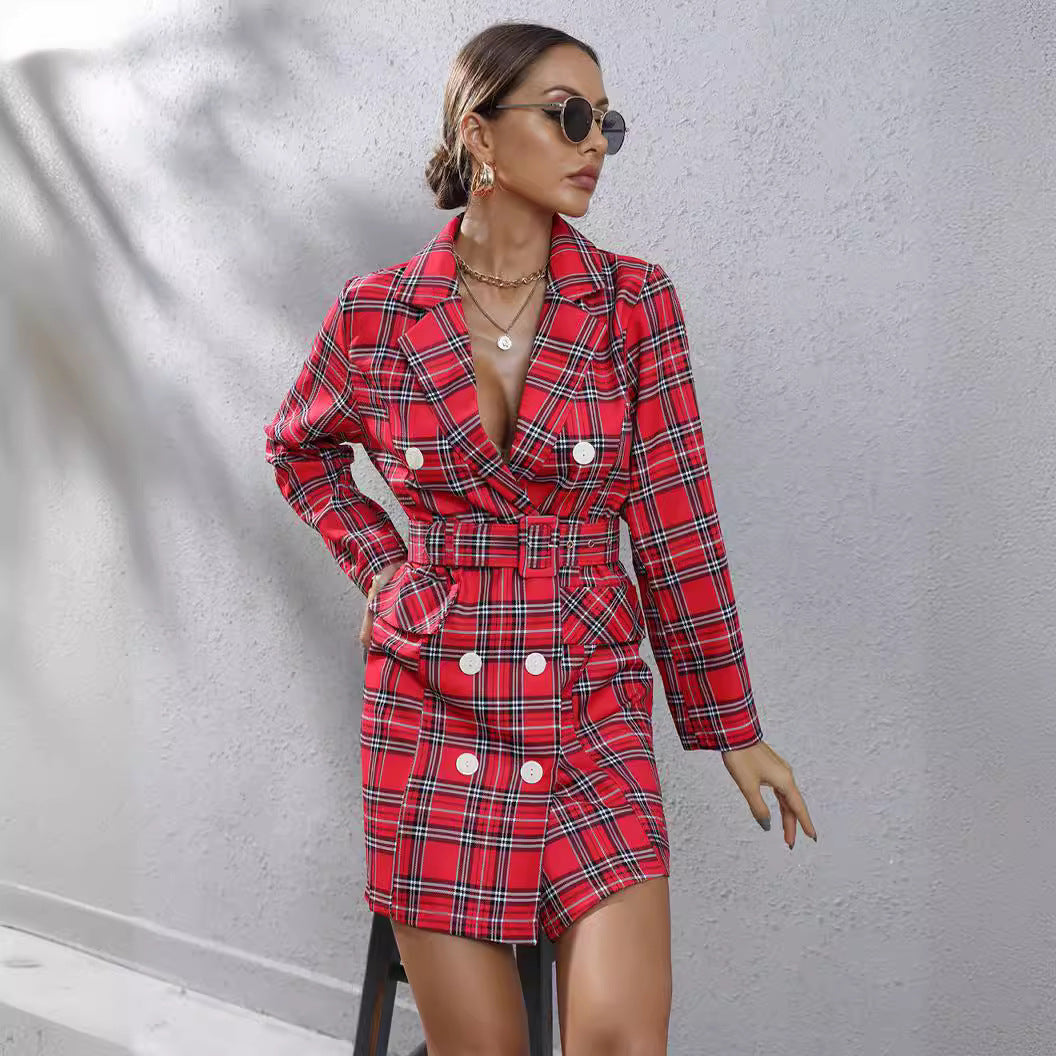 Robe blazer femme avec motif carreaux Chic und Stil