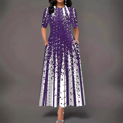 Femmes Robe Maxi Élégante avec un motif accrocheur et des poches pratiques Chic und Stil