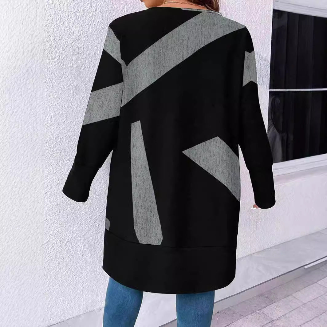 Dames Pull oversized avec design graphique Chic und Stil