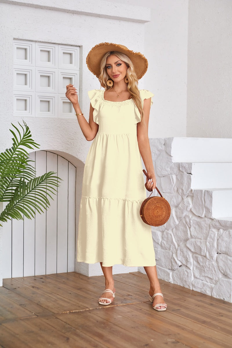 Robe maxi pour femmes avec détails en volants Chic und Stil
