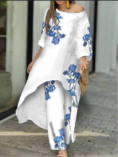 Robe maxi fluide pour femmes avec design floral Chic und Stil