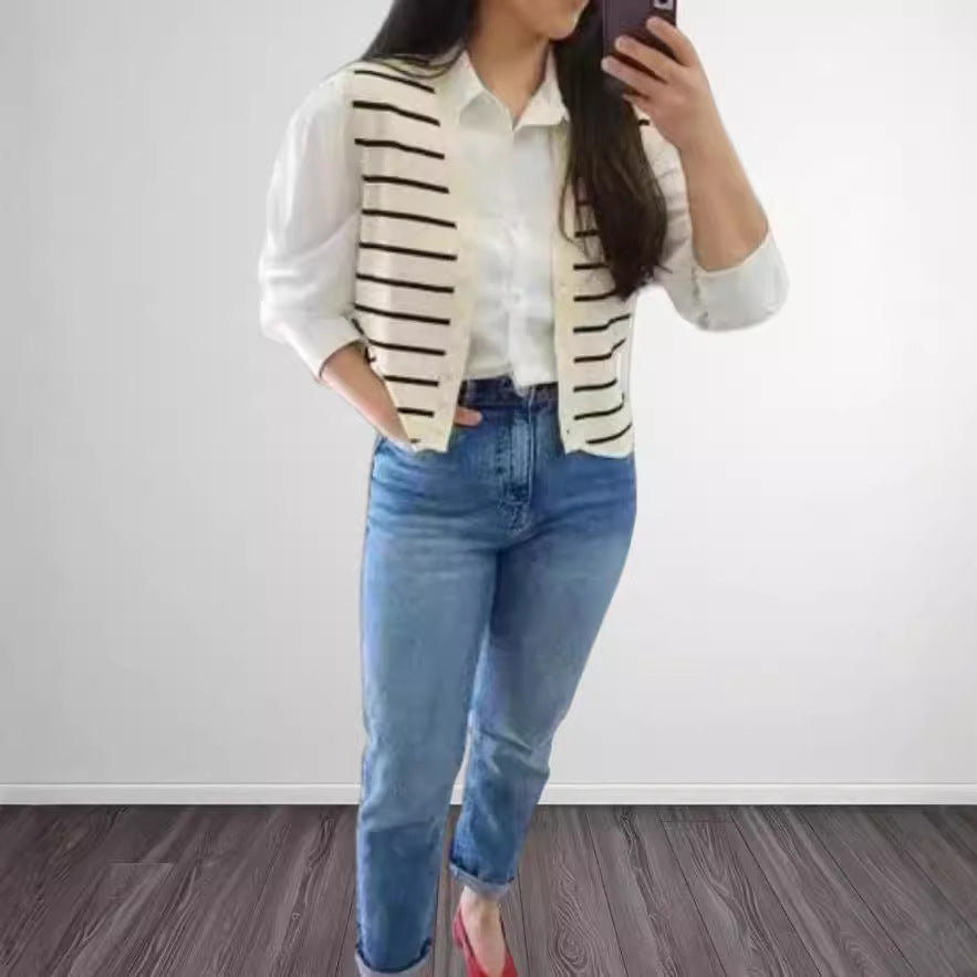 Dames Chemisier léger à col en V en soie de haute qualité Chic und Stil