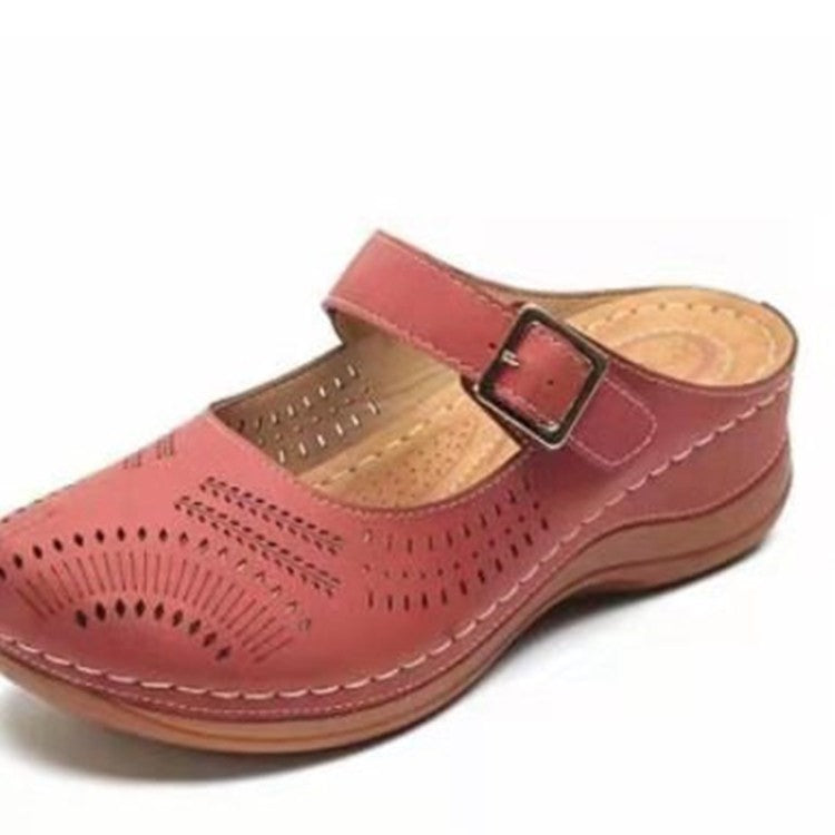 Dames Comfort Cuir Clogs Sandales Chic und Stil