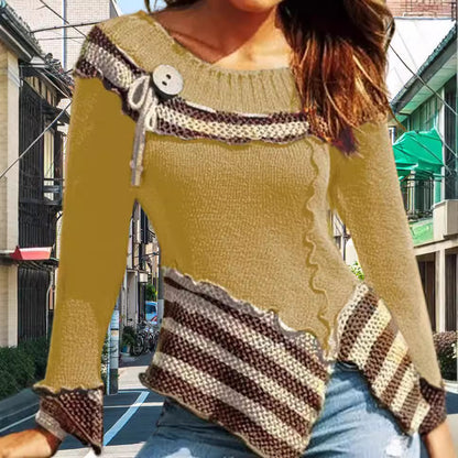 Pull-over en tricot pour femmes avec design artistique et détails élégants Chic und Stil