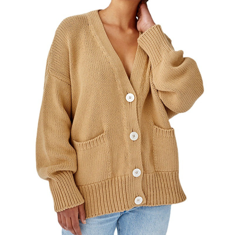 Dames Gros Tricot Cardigan Chic und Stil