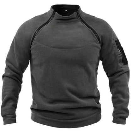 Fleece pullover for men with zipper and pockets Chic and Style
