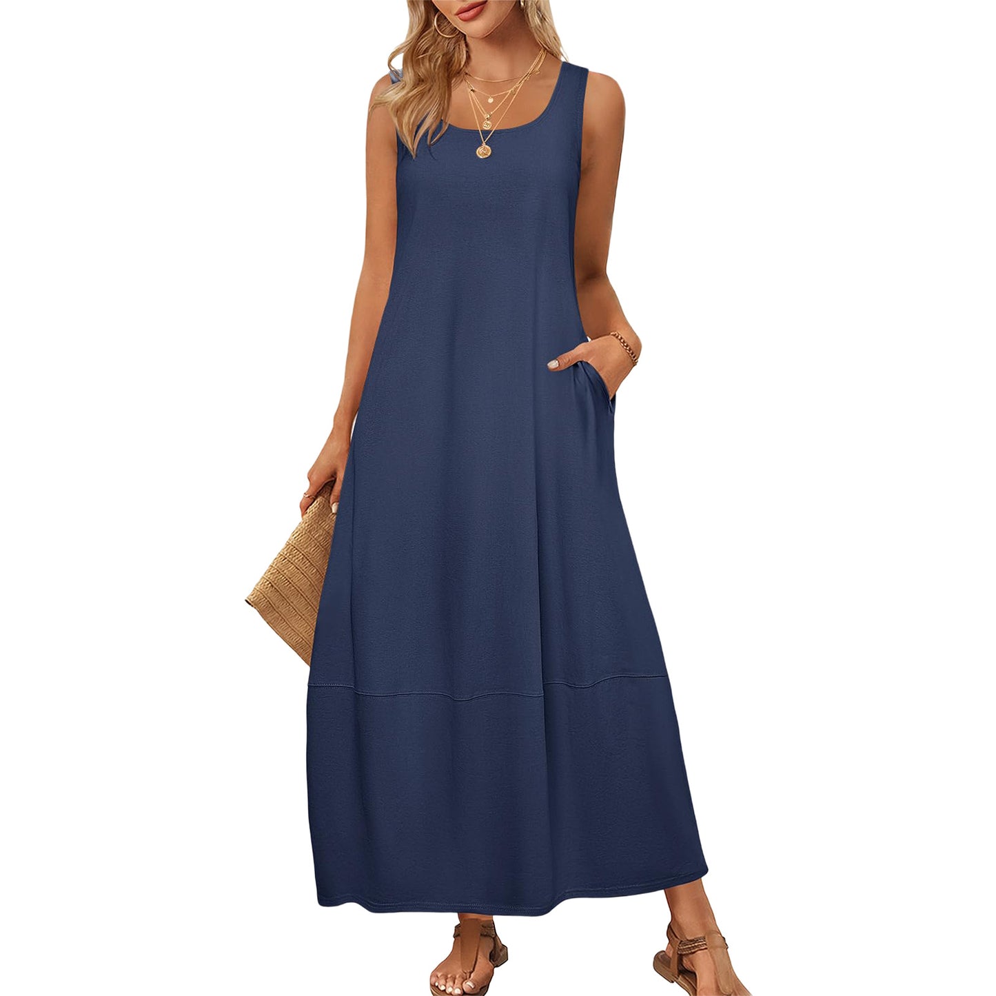 Robe maxi pour femmes à coupe décontractée avec poches pratiques Chic und Stil