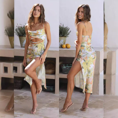 Chic and stylish floral cutout maxi dress for women