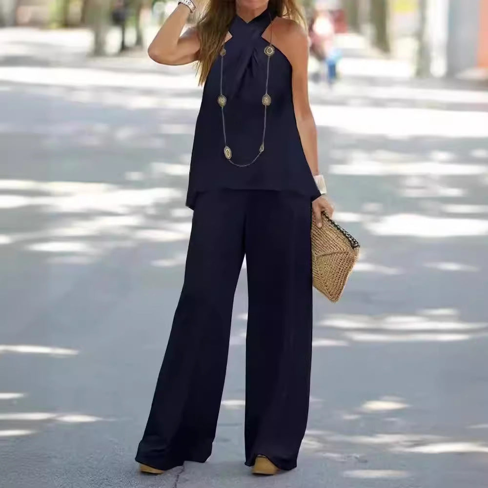 Women Elegant and airy set with wide pants Chic and Style