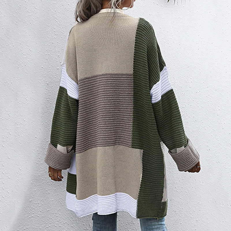 Dames cardigan à manches longues avec design en blocs tendance et coupe décontractée Chic und Stil