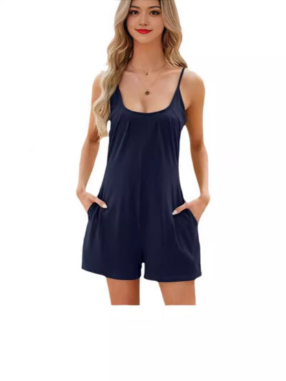 Salopette pour femmes avec des bretelles spaghetti et des poches pratiques Chic und Stil