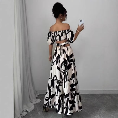 Robe maxi dame avec découpe florale et détails en volants Chic und Stil