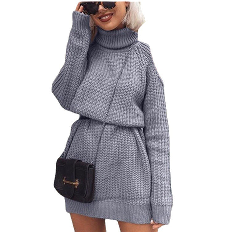 Pull en tricot élégant pour dames avec col montant et épaules dénudées Chic und Stil